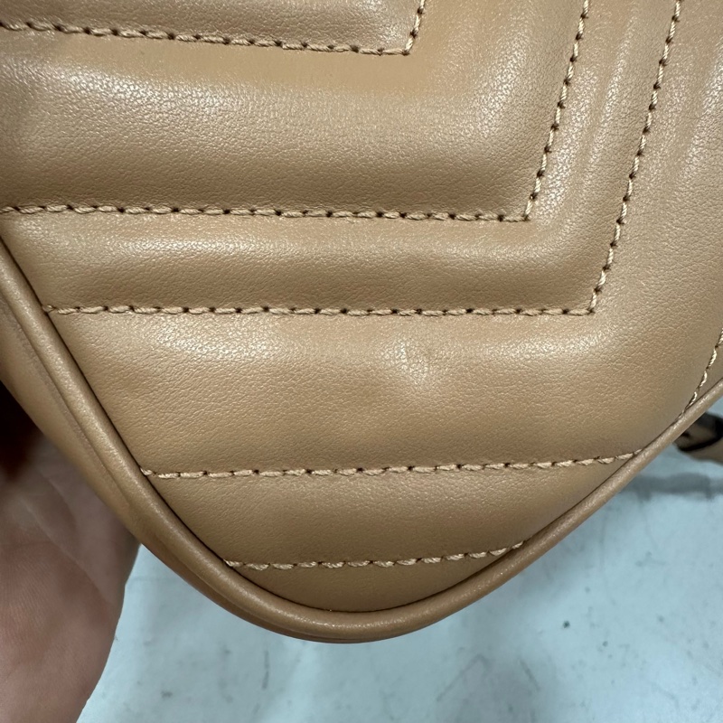 Gucci 447632 奶茶色牛皮marmont GG 相機包-30