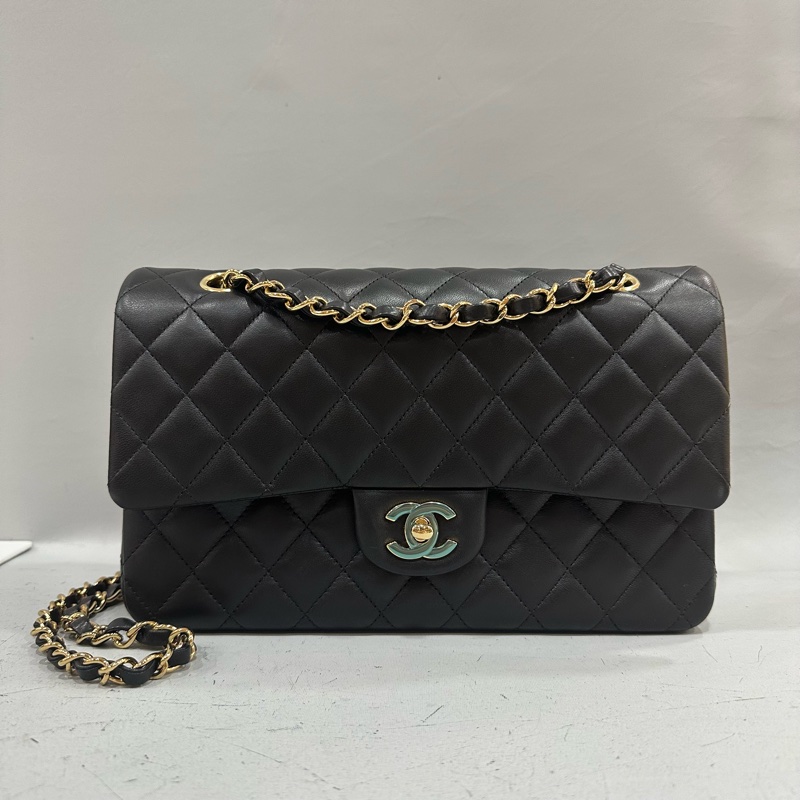 Chanel A01112 黑羊皮金釦 Coco CF 25-0