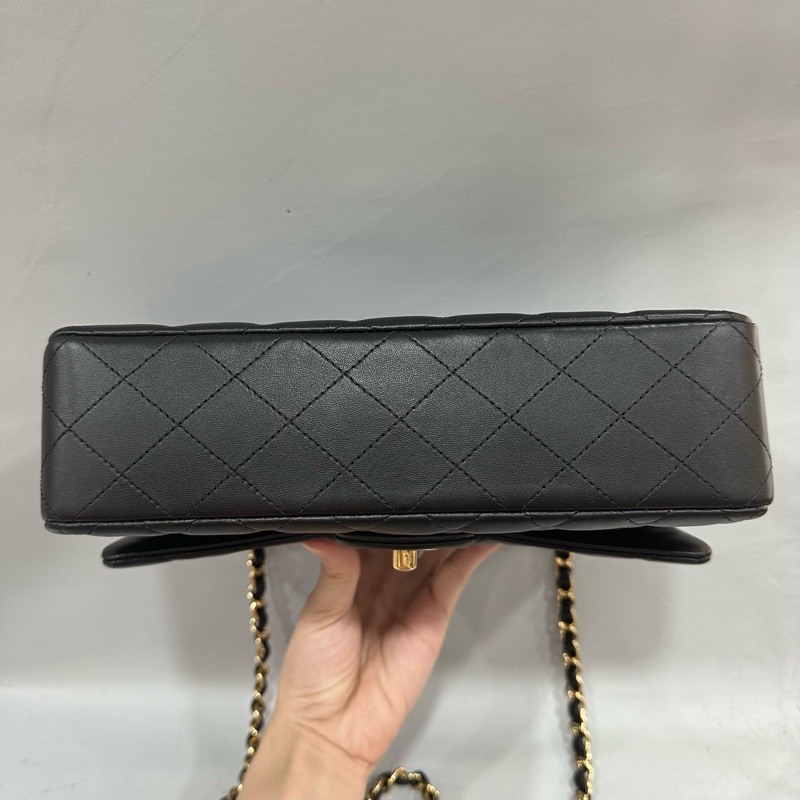 Chanel A01112 黑羊皮金釦 Coco CF 25-8