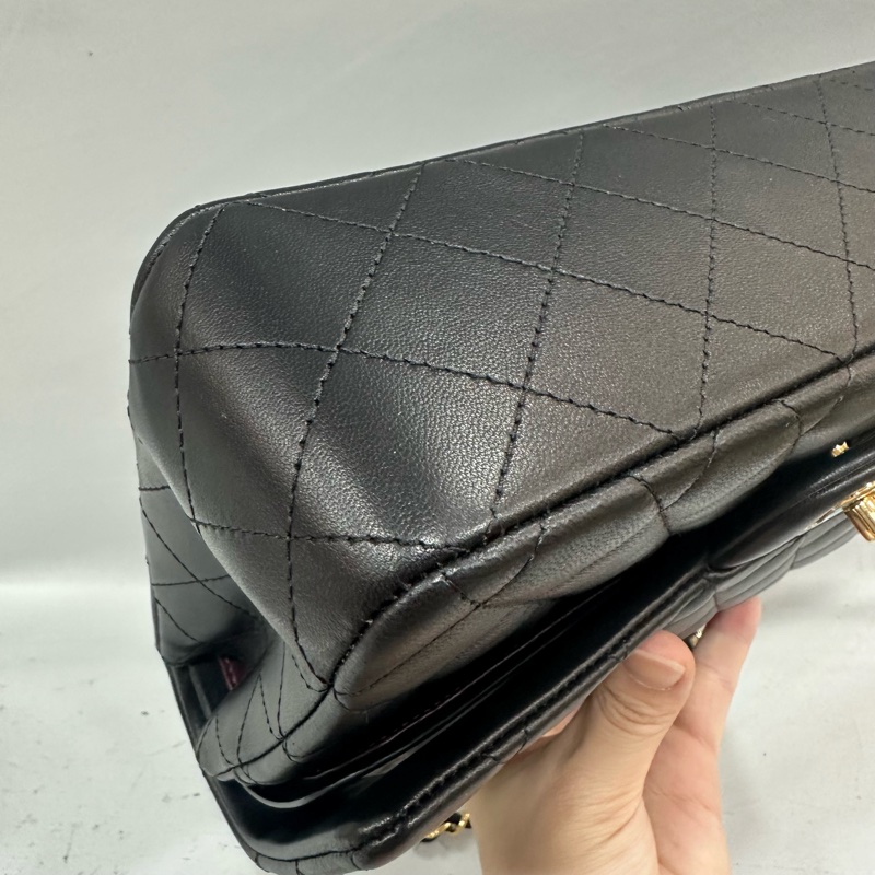 Chanel A01112 黑羊皮金釦 Coco CF 25-9