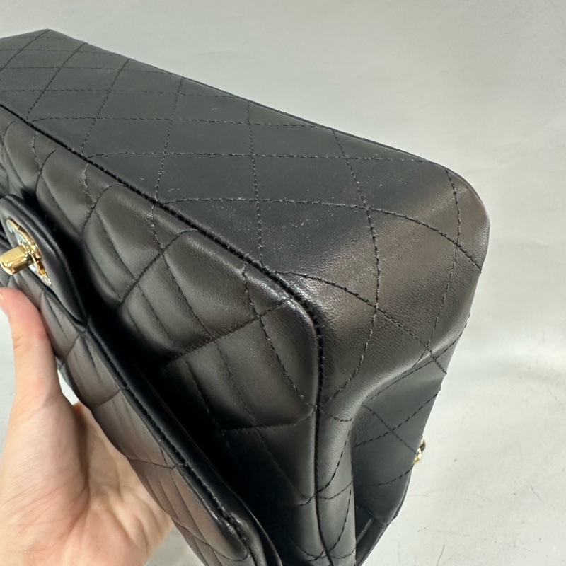Chanel A01112 黑羊皮金釦 Coco CF 25-10