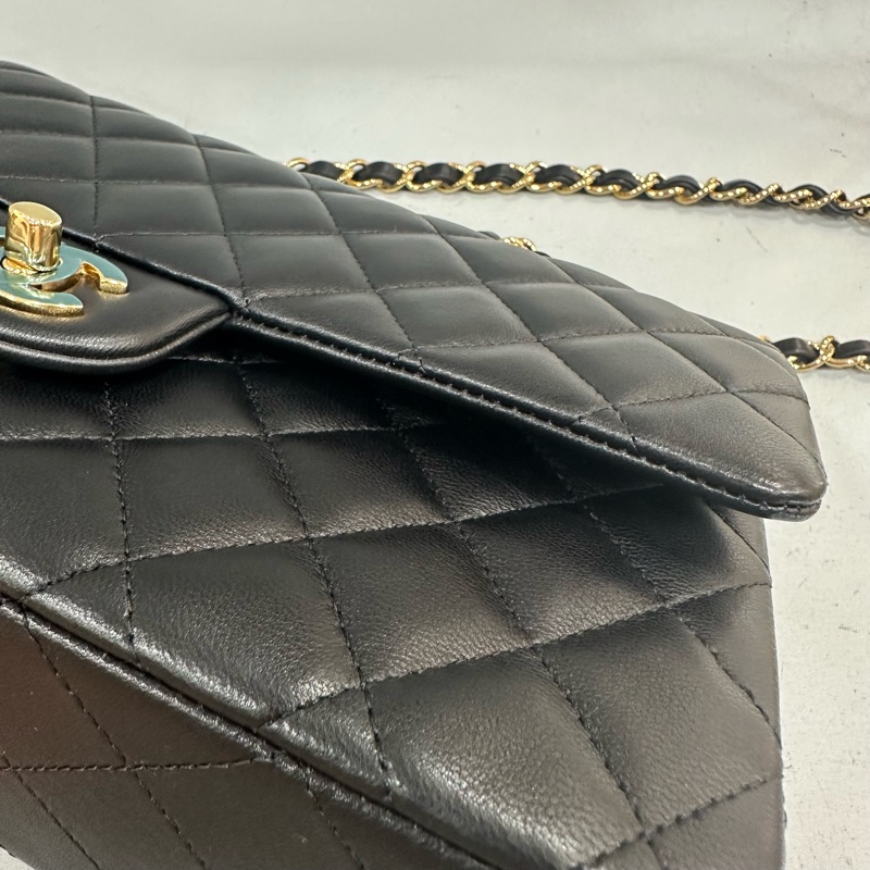 Chanel A01112 黑羊皮金釦 Coco CF 25-15