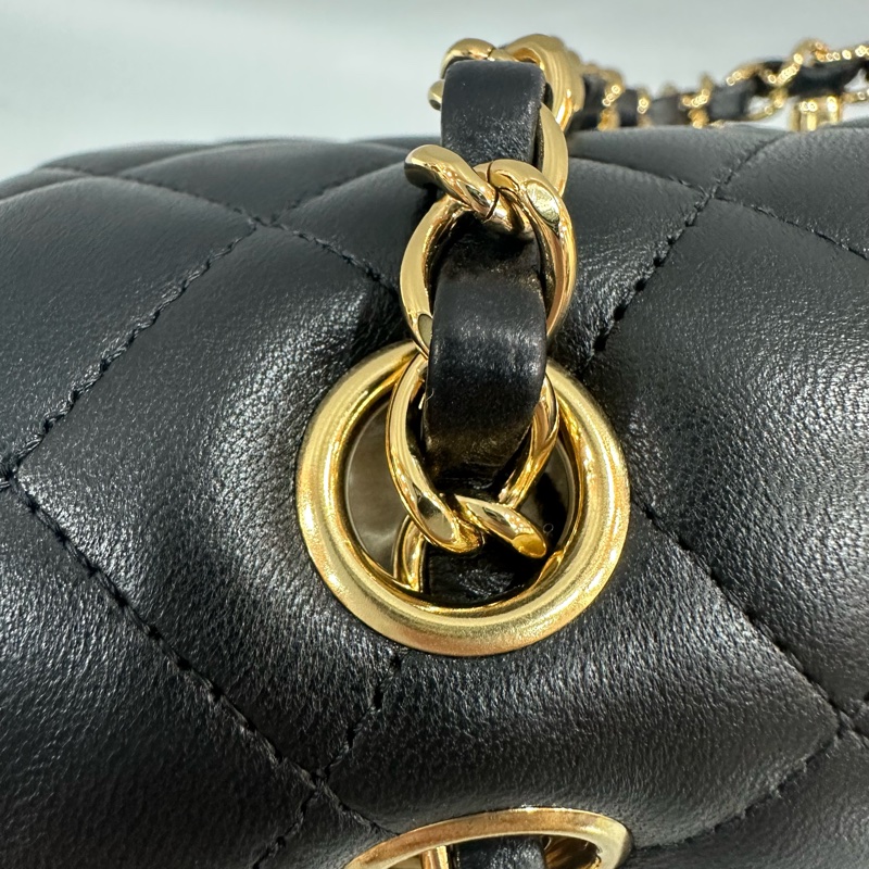 Chanel A01112 黑羊皮金釦 Coco CF 25-21