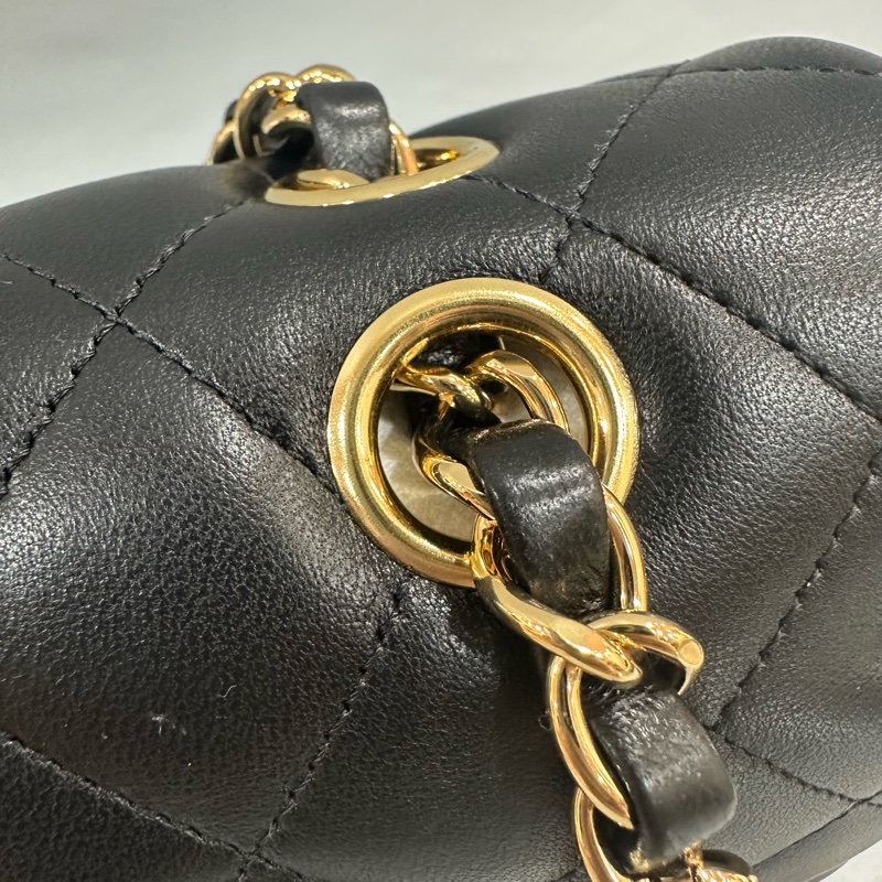 Chanel A01112 黑羊皮金釦 Coco CF 25-22