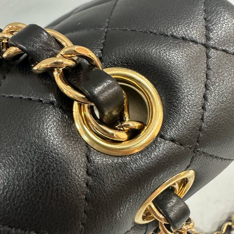 Chanel A01112 黑羊皮金釦 Coco CF 25-23