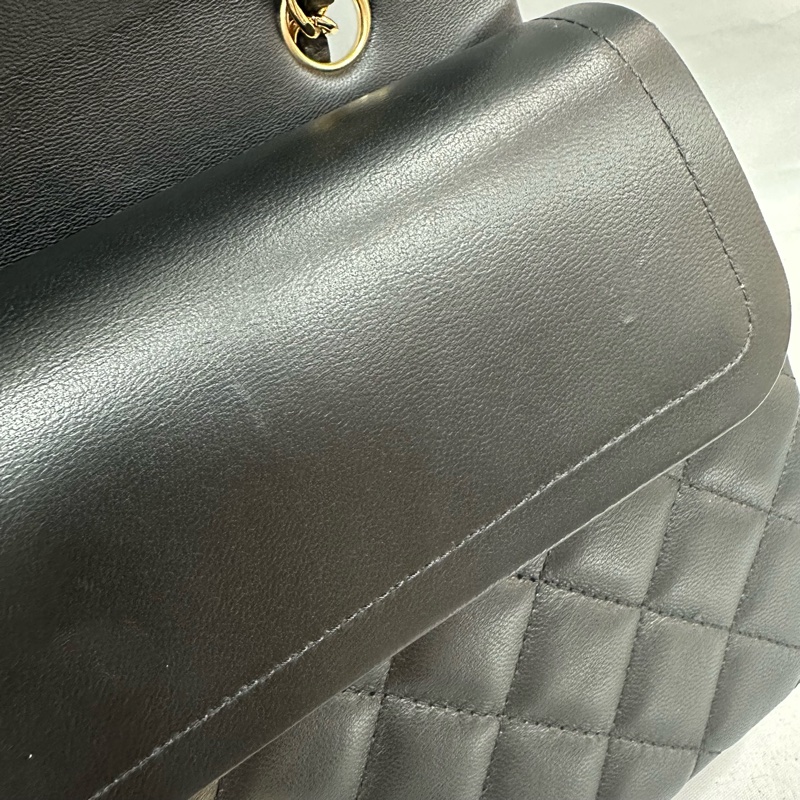 Chanel A01112 黑羊皮金釦 Coco CF 25-43