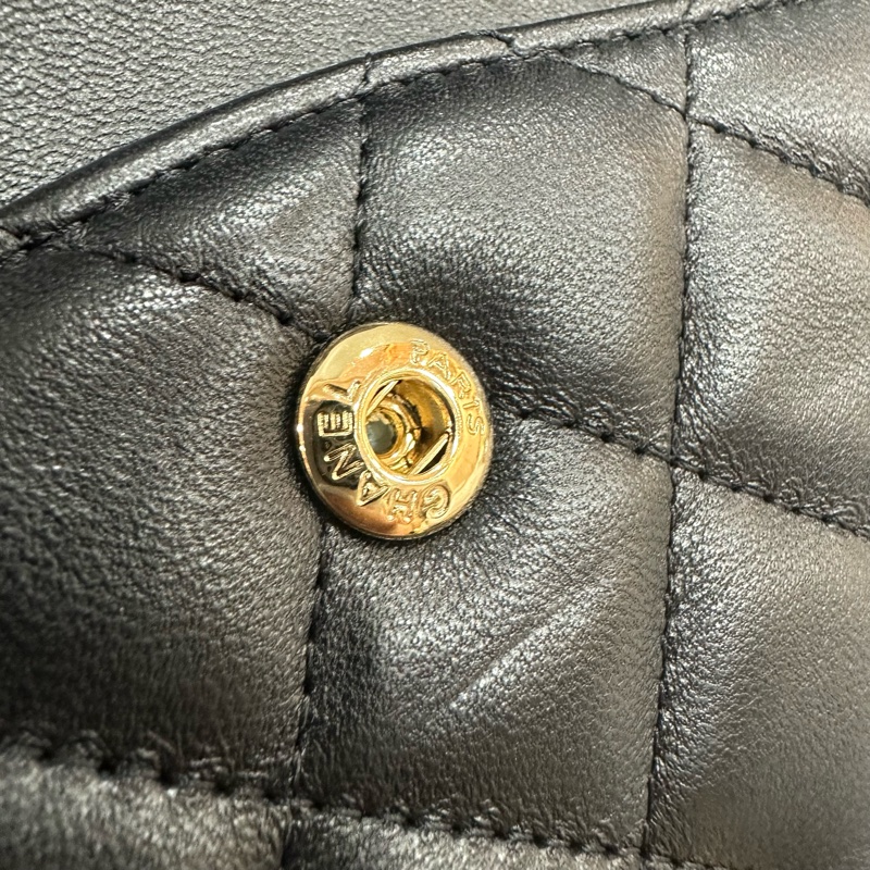 Chanel A01112 黑羊皮金釦 Coco CF 25-49
