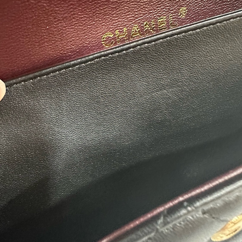 Chanel A01112 黑羊皮金釦 Coco CF 25-51