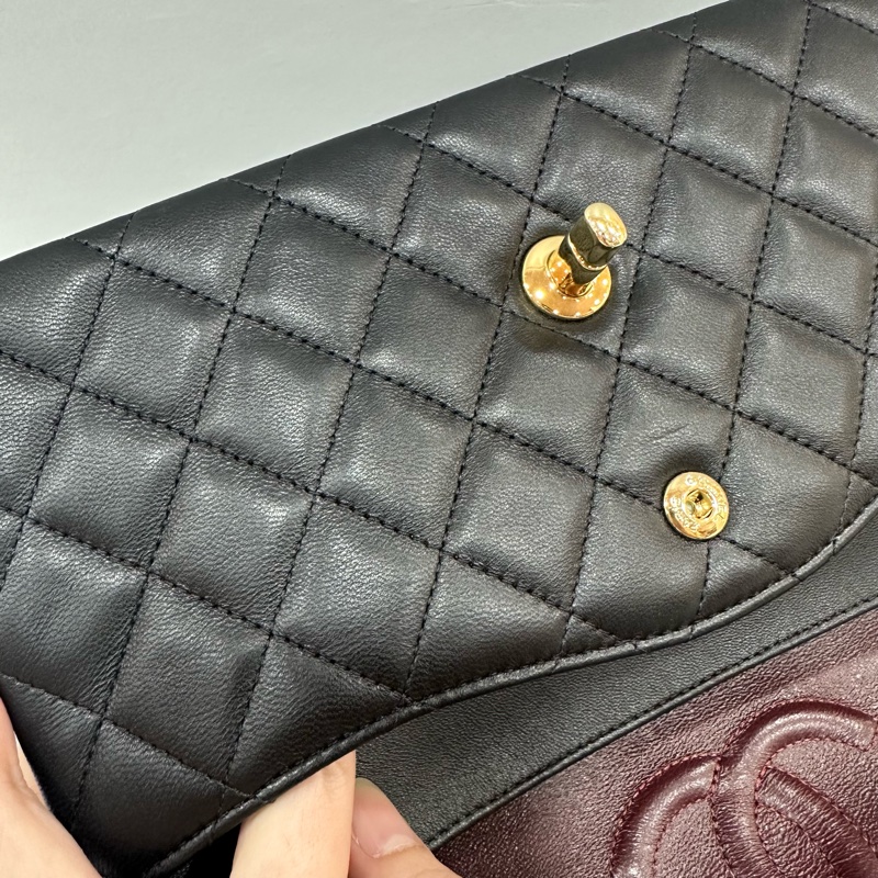 Chanel A01112 黑羊皮金釦 Coco CF 25-54