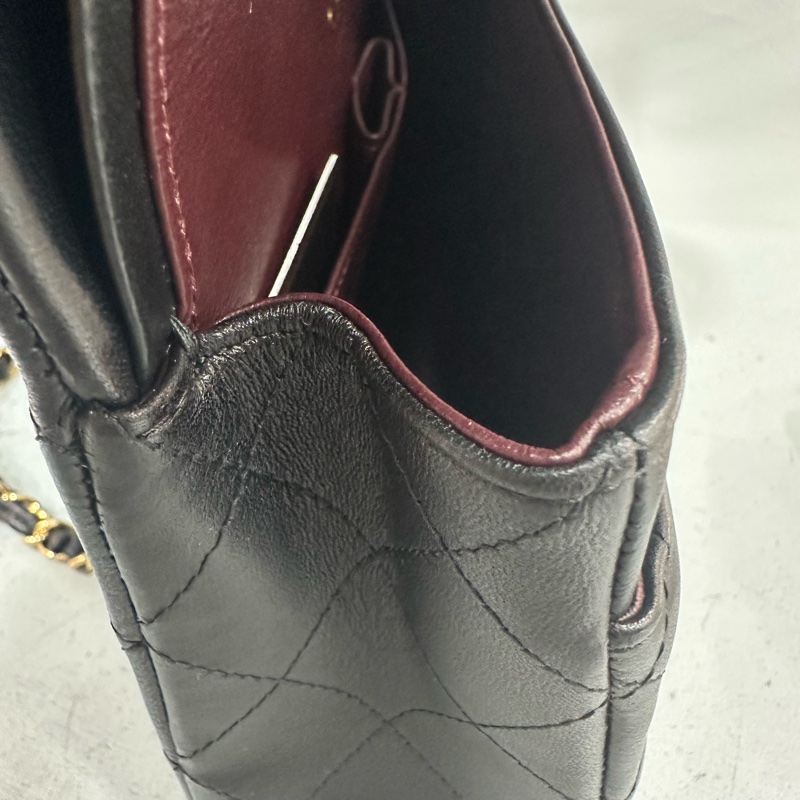 Chanel A01112 黑羊皮金釦 Coco CF 25-64
