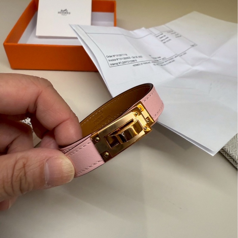 HERMES 櫻花粉Kelly雙環手環 T2 U刻-1