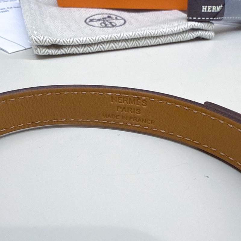 HERMES 櫻花粉Kelly雙環手環 T2 U刻-7