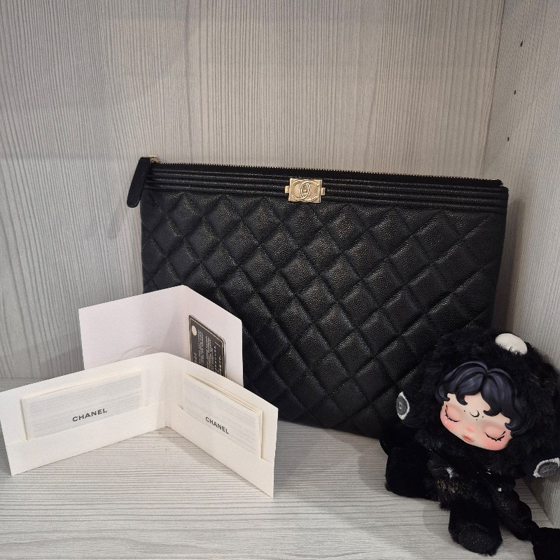全配🈶購證♥️ Chanel leboy菱格紋手包-6
