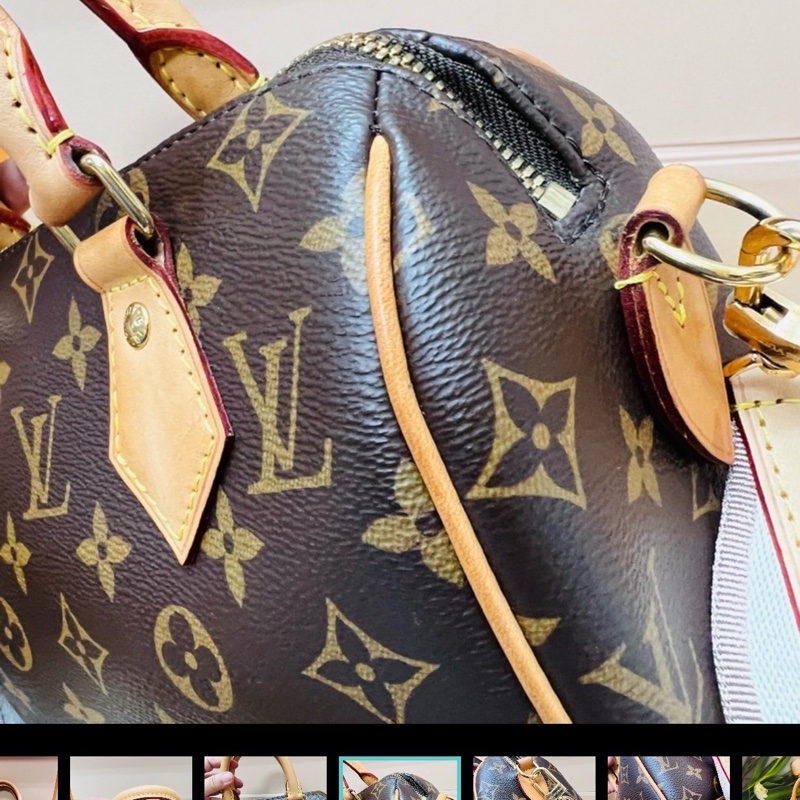 Louis Vuitton Speedy Bandouliere 20 手提斜背二用包 奶茶色)-2