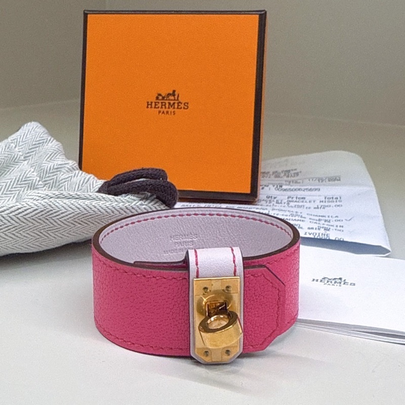 HERMES Kelly Twist 0R 玫瑰紫寬版手環 T2 B刻-0