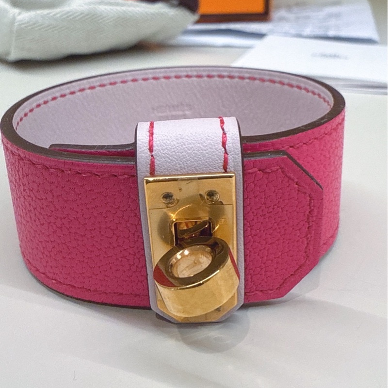 HERMES Kelly Twist 0R 玫瑰紫寬版手環 T2 B刻-2
