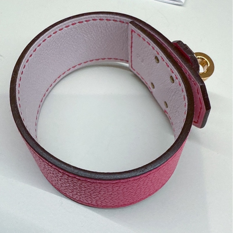 HERMES Kelly Twist 0R 玫瑰紫寬版手環 T2 B刻-7