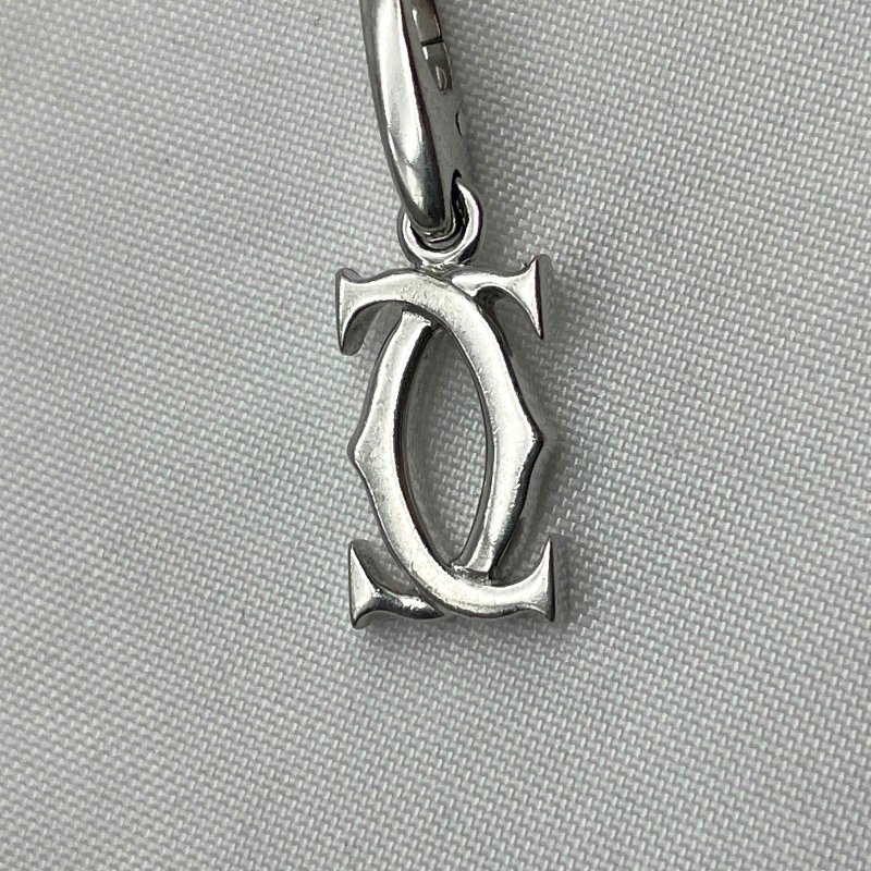 CARTIER 18白K LOGO圖案吊飾/墜-5