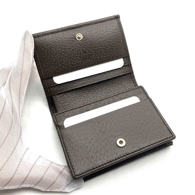 展示品出清 Gucci 經典老花Ophidia GG綠紅綠條對開短夾-6