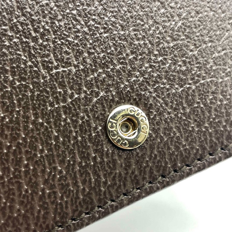 展示品出清 Gucci 經典老花Ophidia GG綠紅綠條對開短夾-9