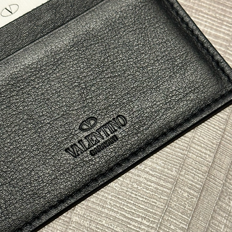 絕版二手近新VALENTINO半皮半布卡夾（綠迷彩）-3