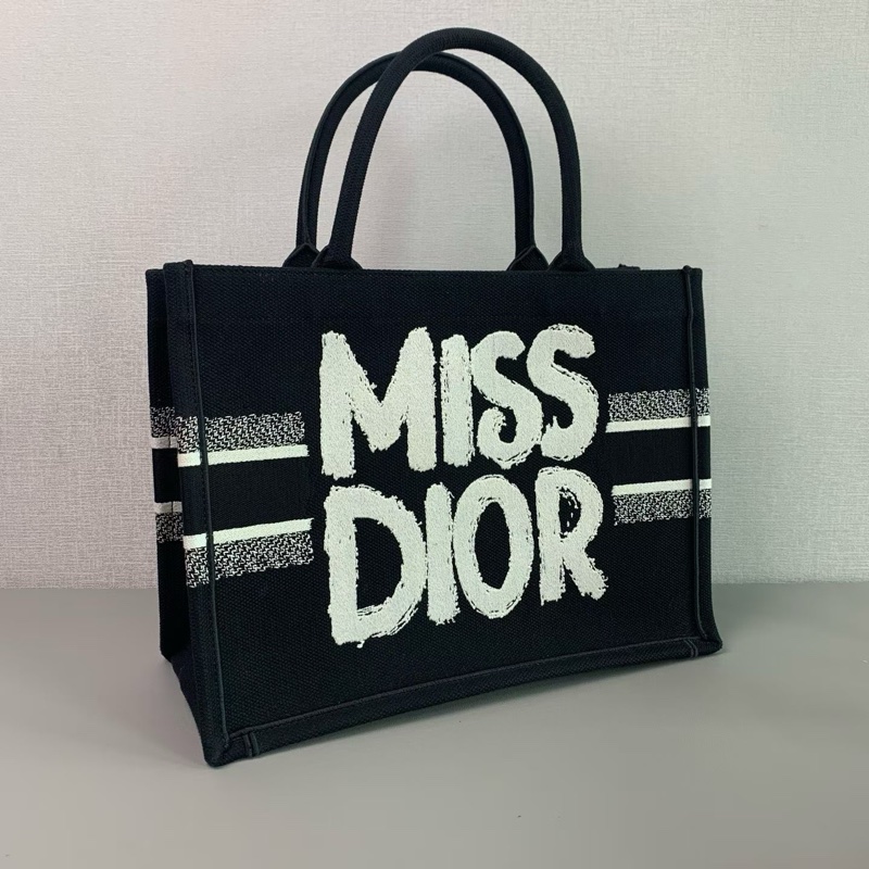 Dior 黑白刺繡MISS DIOR tote 中號-2