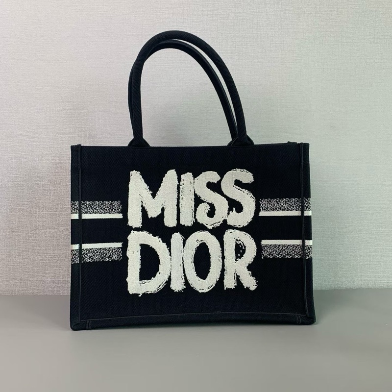 Dior 黑白刺繡MISS DIOR tote 中號-4