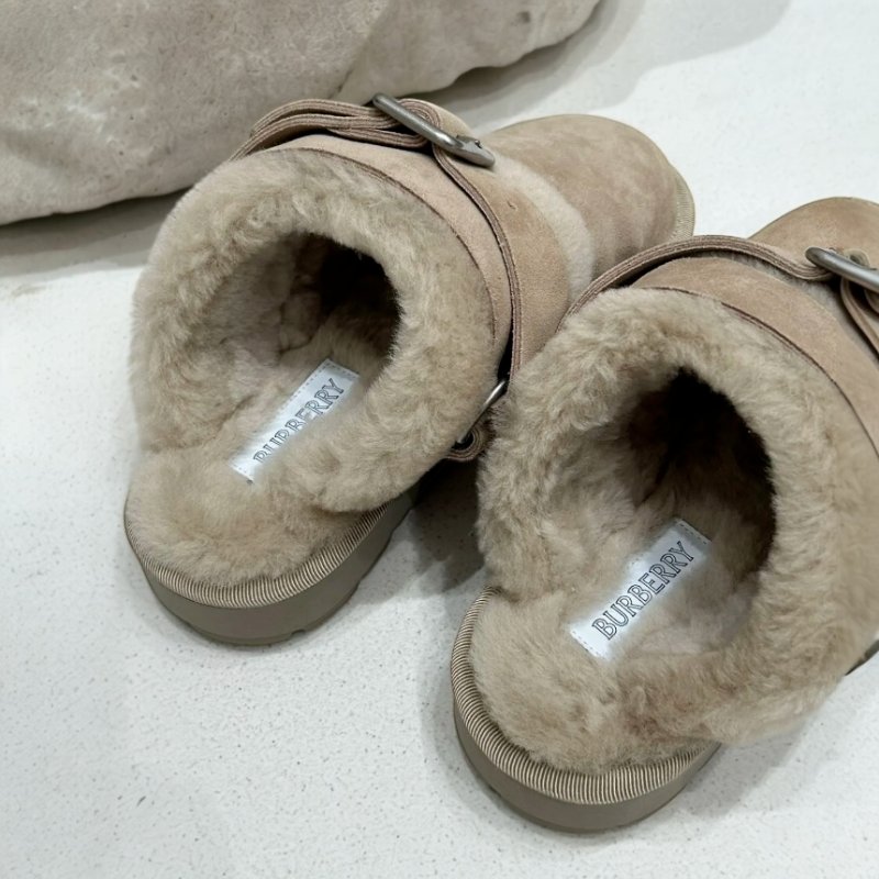 🎉新品好折扣✨Burberry 80953511 麂皮羊羔毛厚底便鞋 IT36/37/40(購買請告知所需尺寸)-4