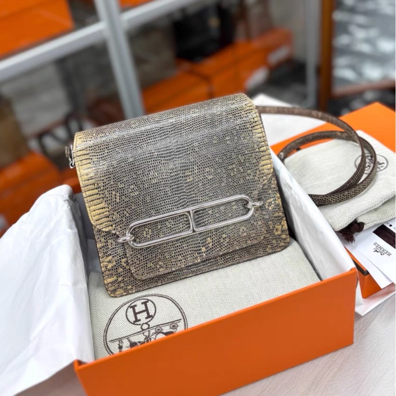 Hermes 1D沙漠色 兩槓蜥蜴Roulis mini豬鼻子 喜馬拉雅蜥蜴,原色沙漠金,z刻-0