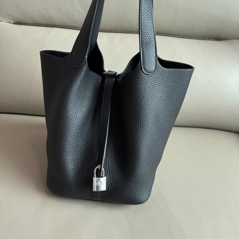 「M.Y精品」 Hermes picotin 22 菜籃子22 黑色銀釦-1