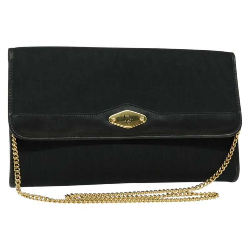 【日本直送】Christian Dior Trotter 帆布鏈條單肩包 黑金 正品 yk19482-0
