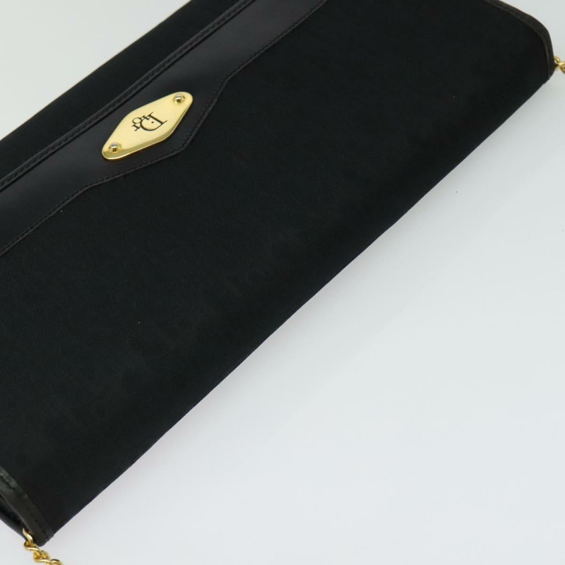 【日本直送】Christian Dior Trotter 帆布鏈條單肩包 黑金 正品 yk19482-5
