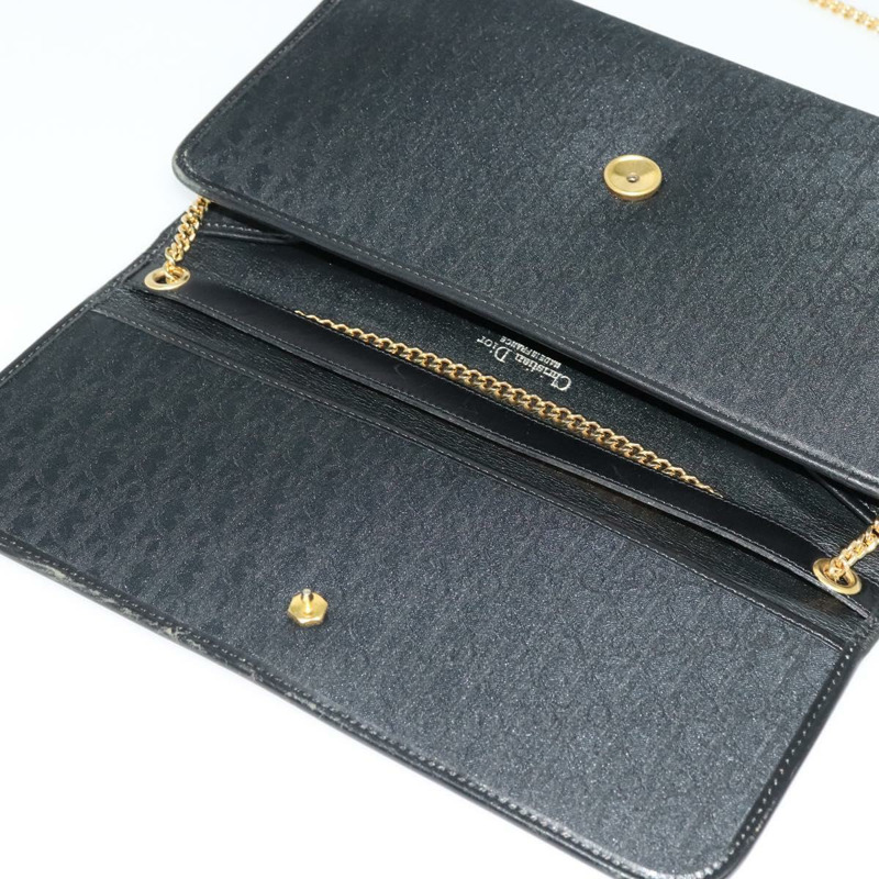 【日本直送】Christian Dior Trotter 帆布鏈條單肩包 黑金 正品 yk19482-9