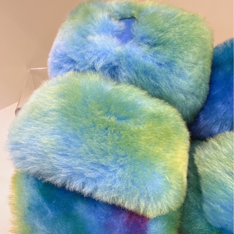 CELINE 彩虹毛毛拖鞋 39號 全新品-2