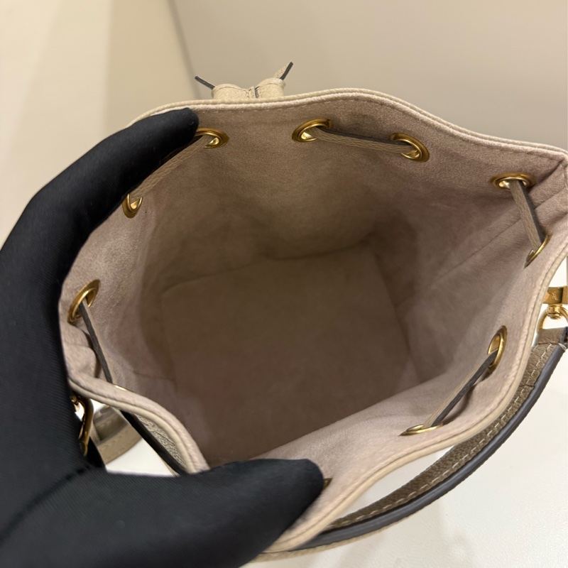 (近全新品況極美)Louis Vuitton LV 路易威登 M46291 NANO NOÉ皮革壓紋迷你水桶包 大象灰-2