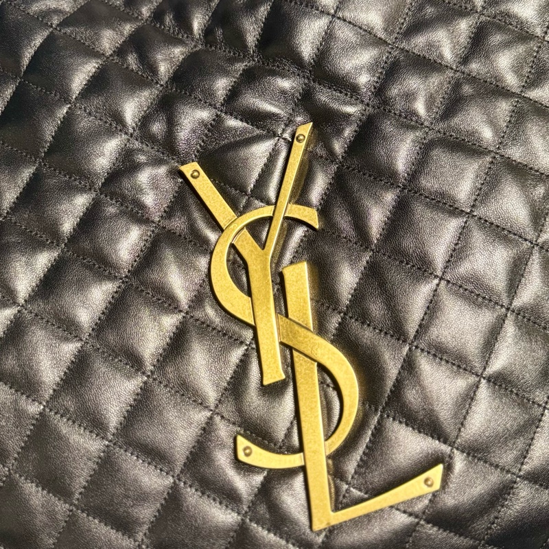 YSL ICARE 絎縫小羊皮超大型購物袋(黑色)- Rosé 同款-2