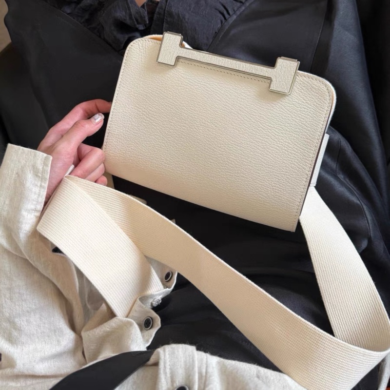 Hermes愛馬仕gate奶油銀扣山羊皮木屐包 u刻-2