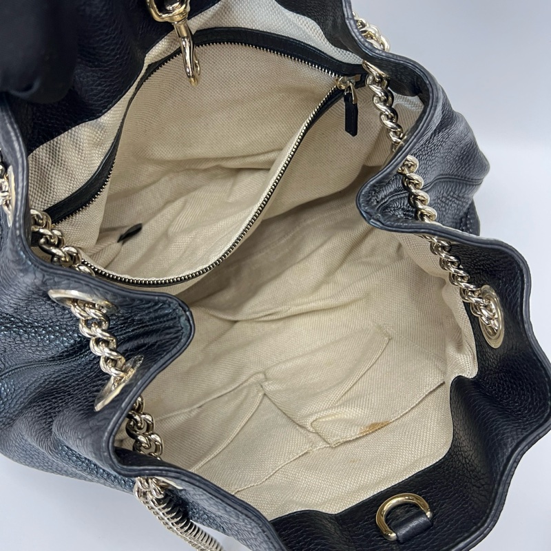 🉑肩背/斜挎 #全網最低 #🈶購證 Gucci SoHo流蘇托特包-12