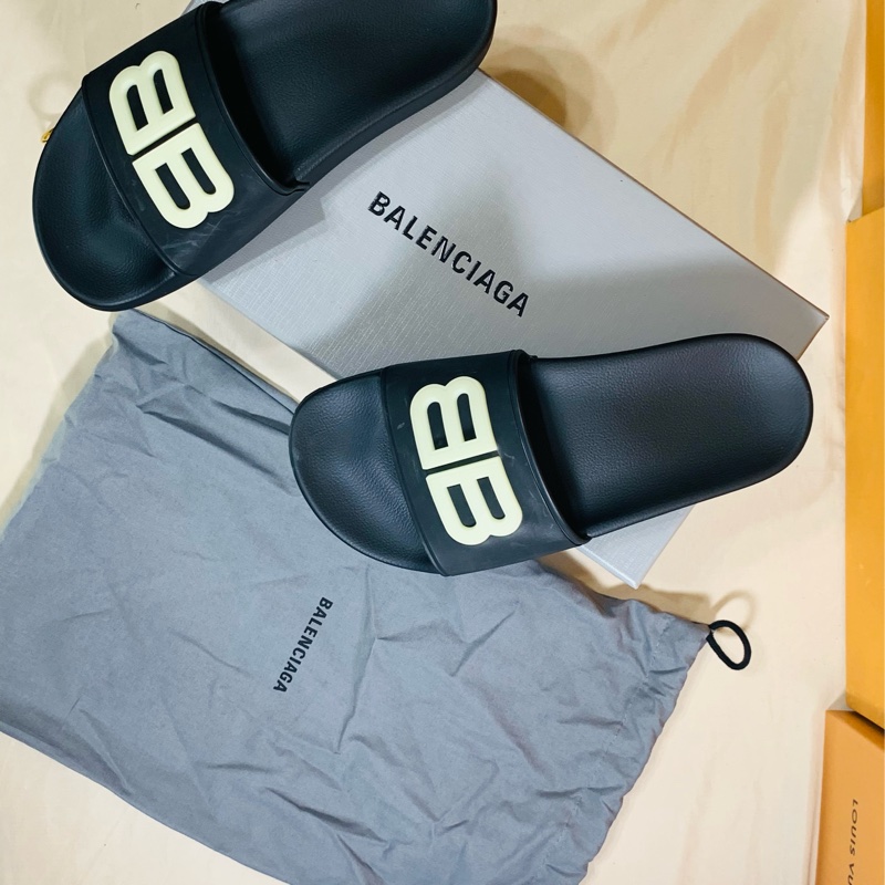 🎁全新盒裝 Balenciaga 巴黎世家復古做舊36號大BB拖鞋-4