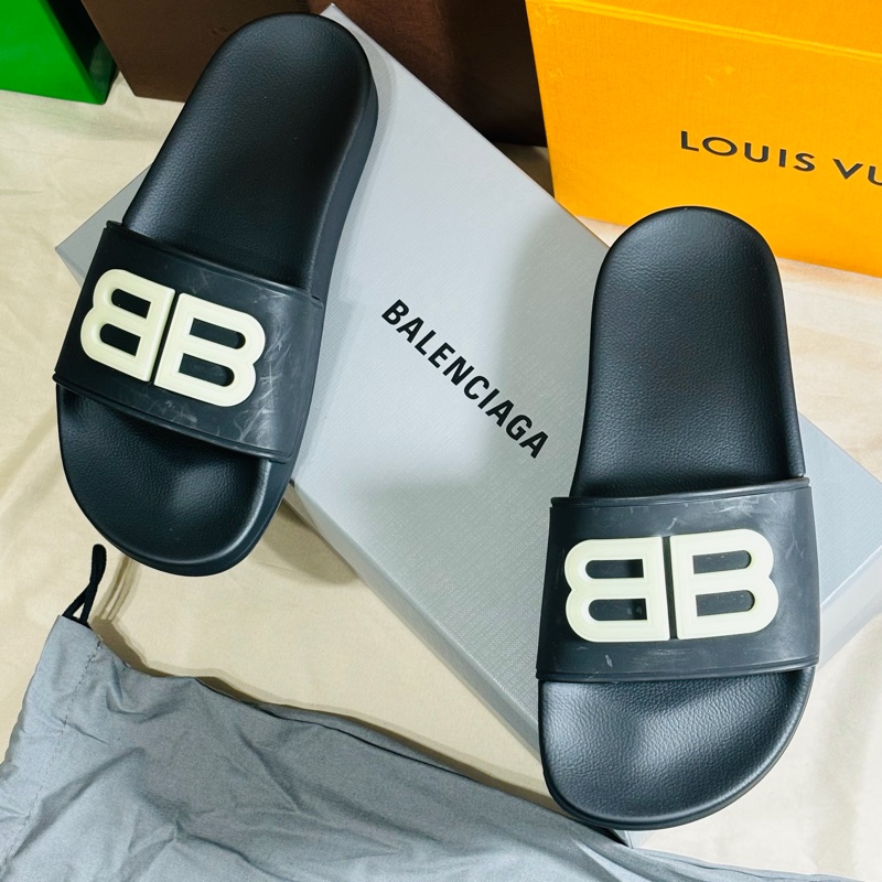 🎁全台最甜 全新盒裝 Balenciaga 巴黎世家復古做舊36號大BB拖鞋-0