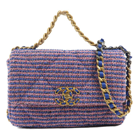 CHANEL Tweed Chanel 19 Small鏈帶手挽肩背兩用袋