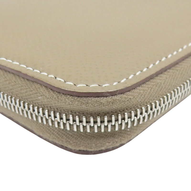 大象灰 Epsom 牛皮 拉鍊 Silk'In Compact 短夾 Z刻【HERMES 愛馬仕】-8
