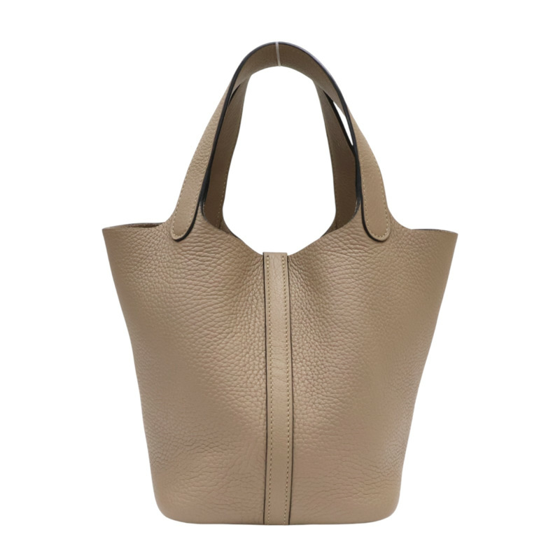 餅乾色 Taurillon牛皮 Picotin 18 手提包 U刻【HERMES 愛馬仕】 U刻/Trench-1