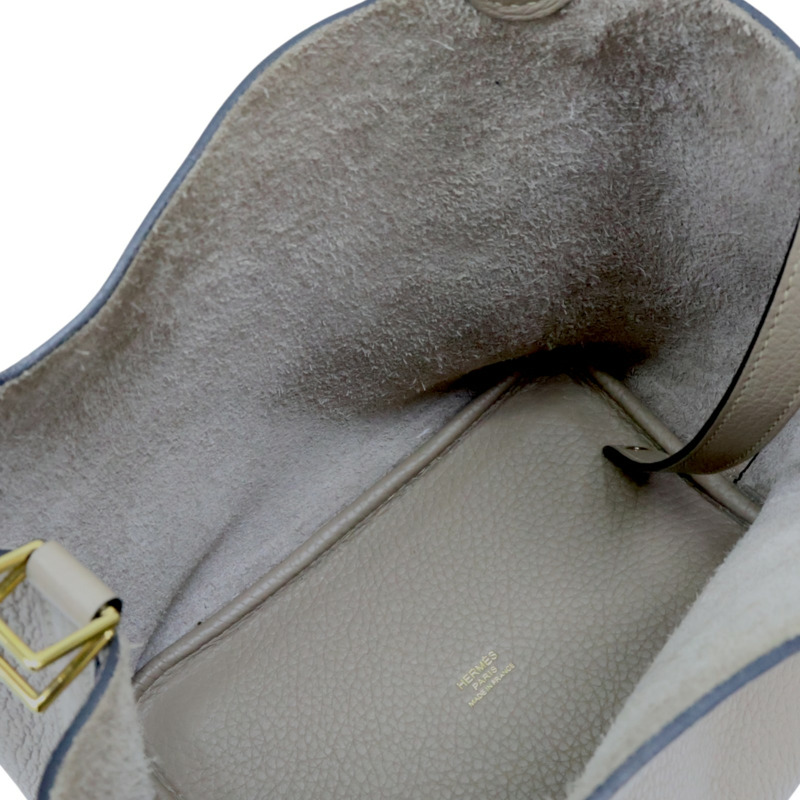 餅乾色 Taurillon牛皮 Picotin 18 手提包 U刻【HERMES 愛馬仕】 U刻/Trench-4