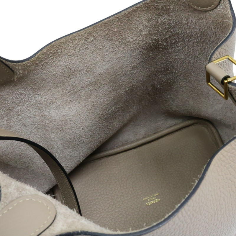 餅乾色 Taurillon牛皮 Picotin 18 手提包 U刻【HERMES 愛馬仕】 U刻/Trench-5