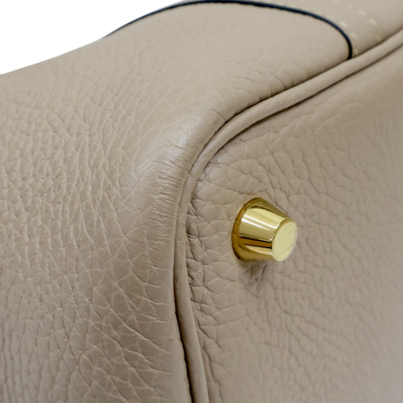 餅乾色 Taurillon牛皮 Picotin 18 手提包 U刻【HERMES 愛馬仕】 U刻/Trench-9