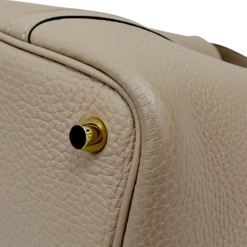 餅乾色 Taurillon牛皮 Picotin 18 手提包 U刻【HERMES 愛馬仕】 U刻/Trench-12