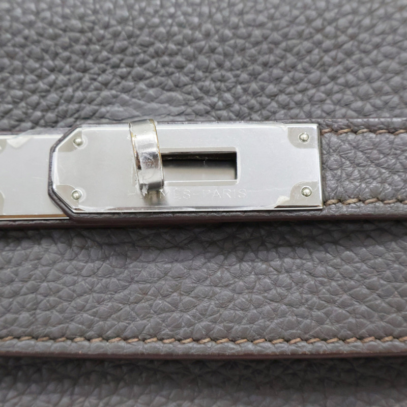 錫器灰 Togo牛皮 Kelly 32 凱莉包 兩用包 口P刻 銀扣【HERMES 愛馬仕】-6