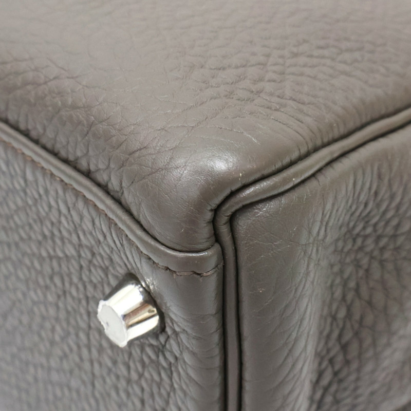錫器灰 Togo牛皮 Kelly 32 凱莉包 兩用包 口P刻 銀扣【HERMES 愛馬仕】-12