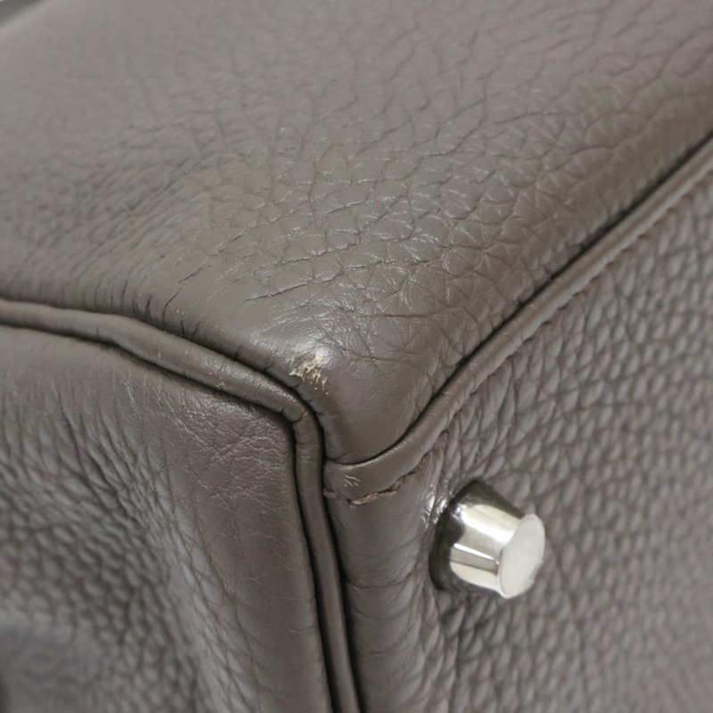 錫器灰 Togo牛皮 Kelly 32 凱莉包 兩用包 口P刻 銀扣【HERMES 愛馬仕】-13